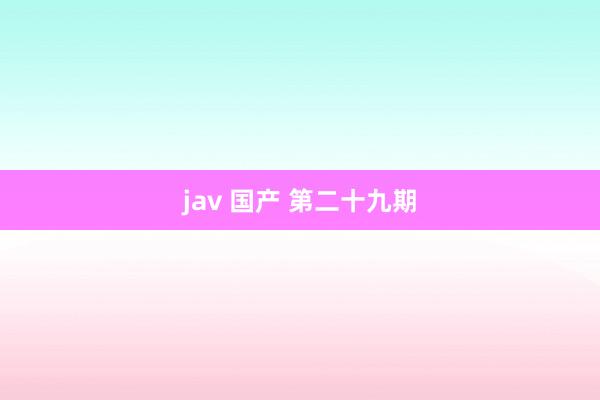 jav 国产 第二十九期