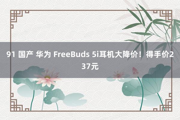 91 国产 华为 FreeBuds 5i耳机大降价！得手价237元